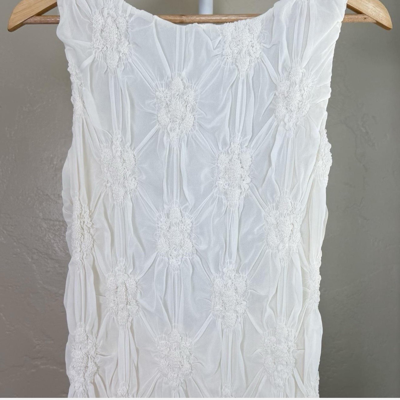 Commense Embroidered Semi Sheer Maxi Dress Small NWT Apricot Cream Ivory