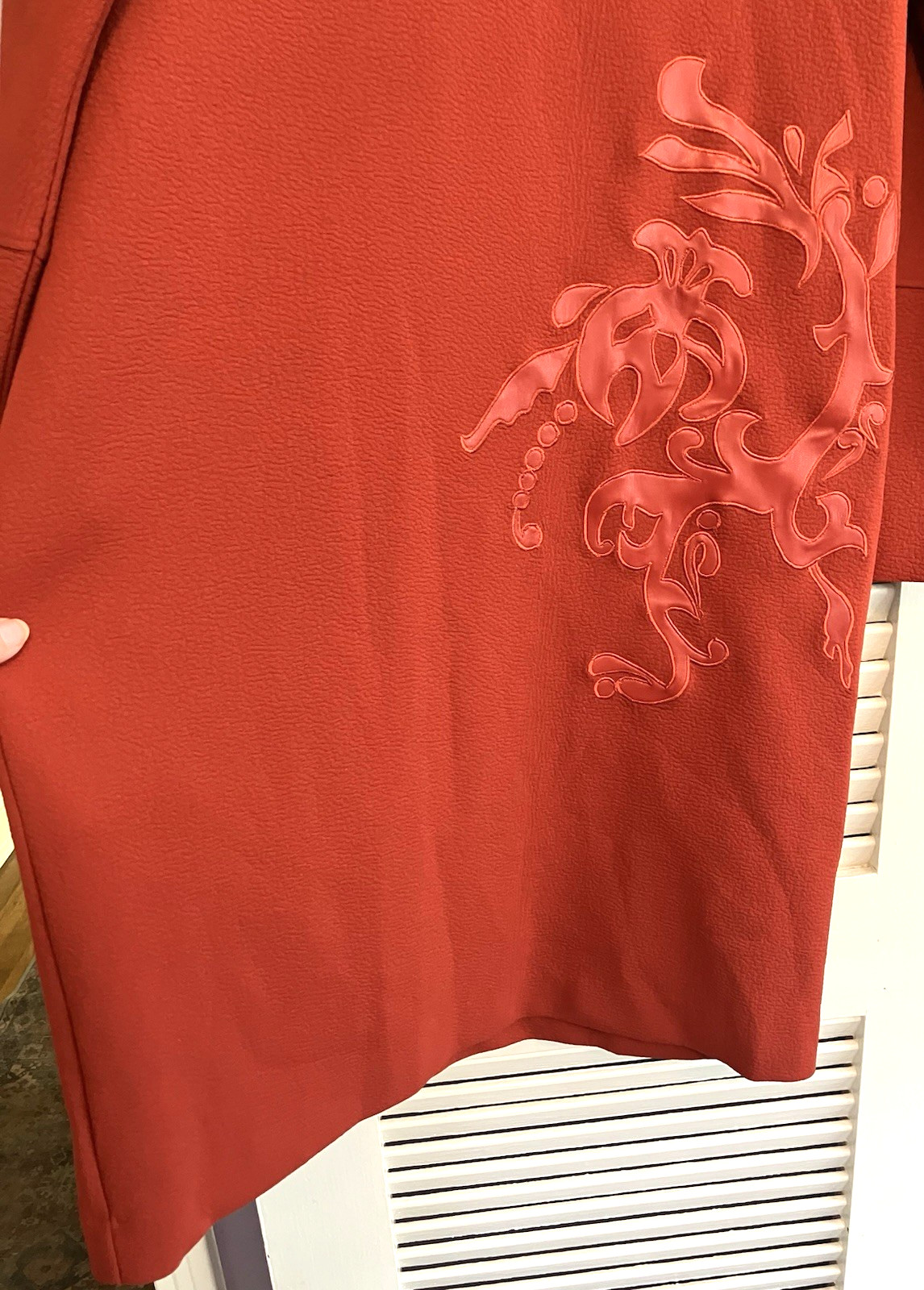 M) NWT NATORI Minimalist Shift Dress Asian Modest City Modern Knee Lenth Rust