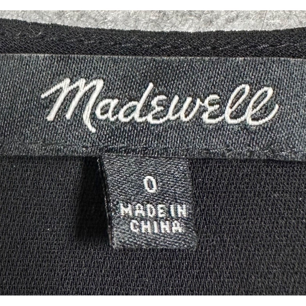 MADEWELL Black Short Sleeve V-Neck Cut-Out Detail A-Line Mini Dress Women’s 0