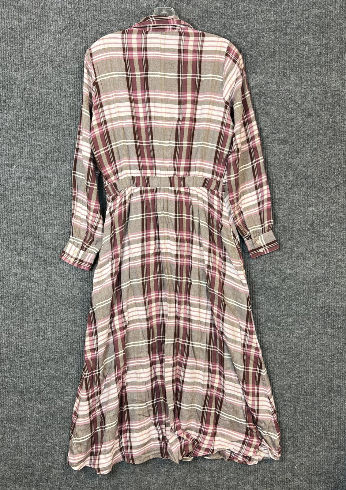 Encore by Idina Menzel Regular Button Front Shirt Dress Wine Pink Multi Sz XS