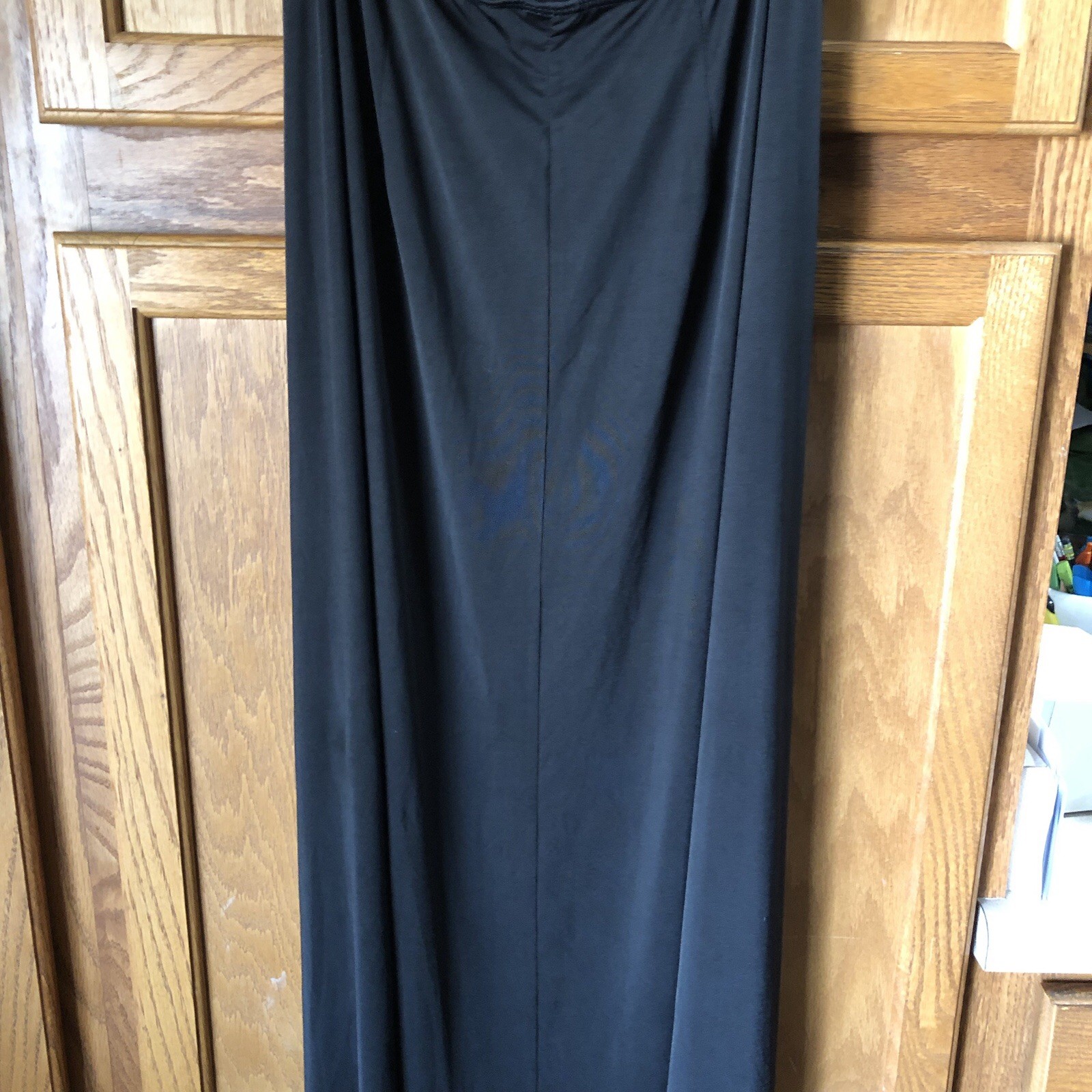 Lucy In The Sky Dion Cowl Neck Maxi Dress Open Back Slit Black Small