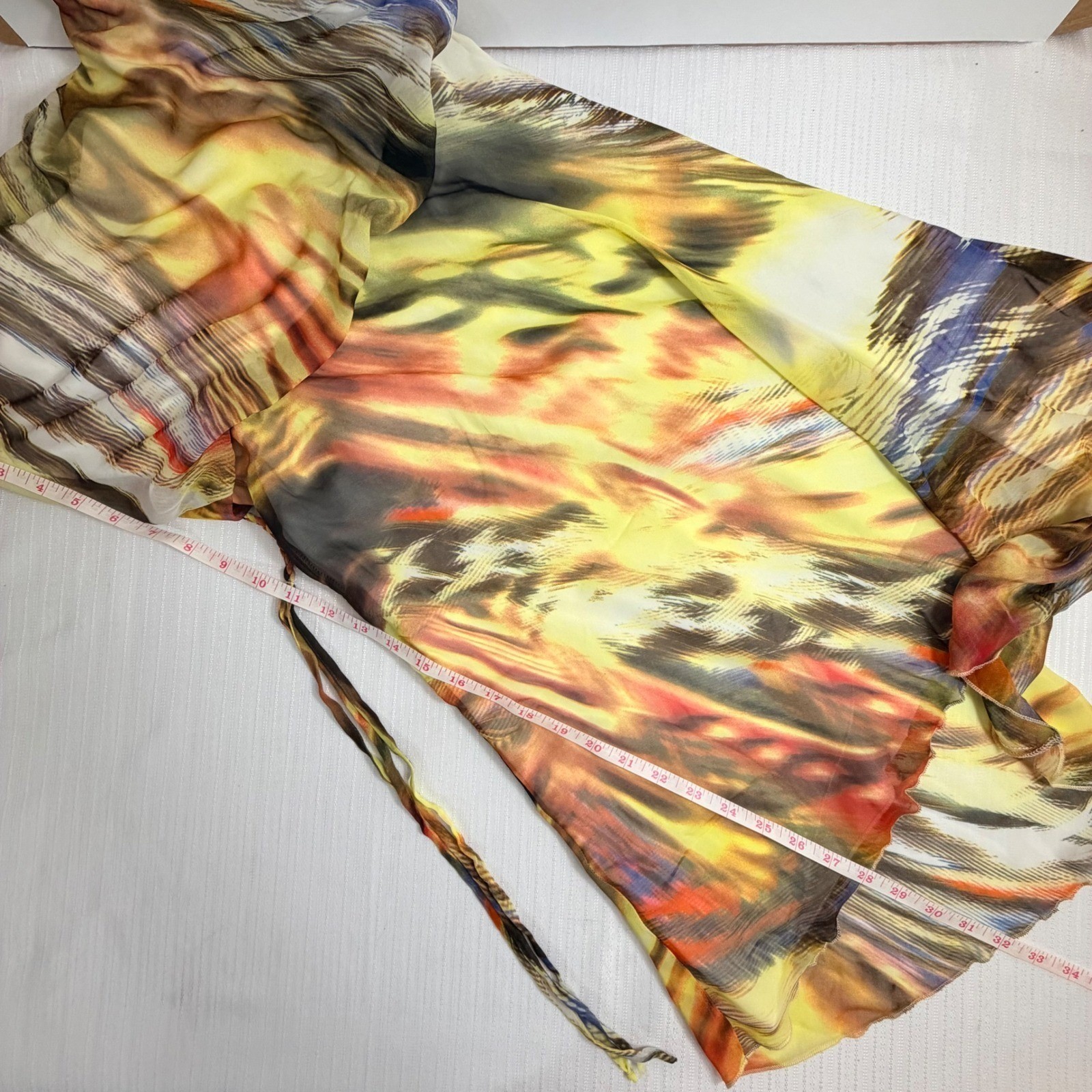 Y2K Speechless Halter Dress Large Handkerchief Hem Boho Tropical Vacation
