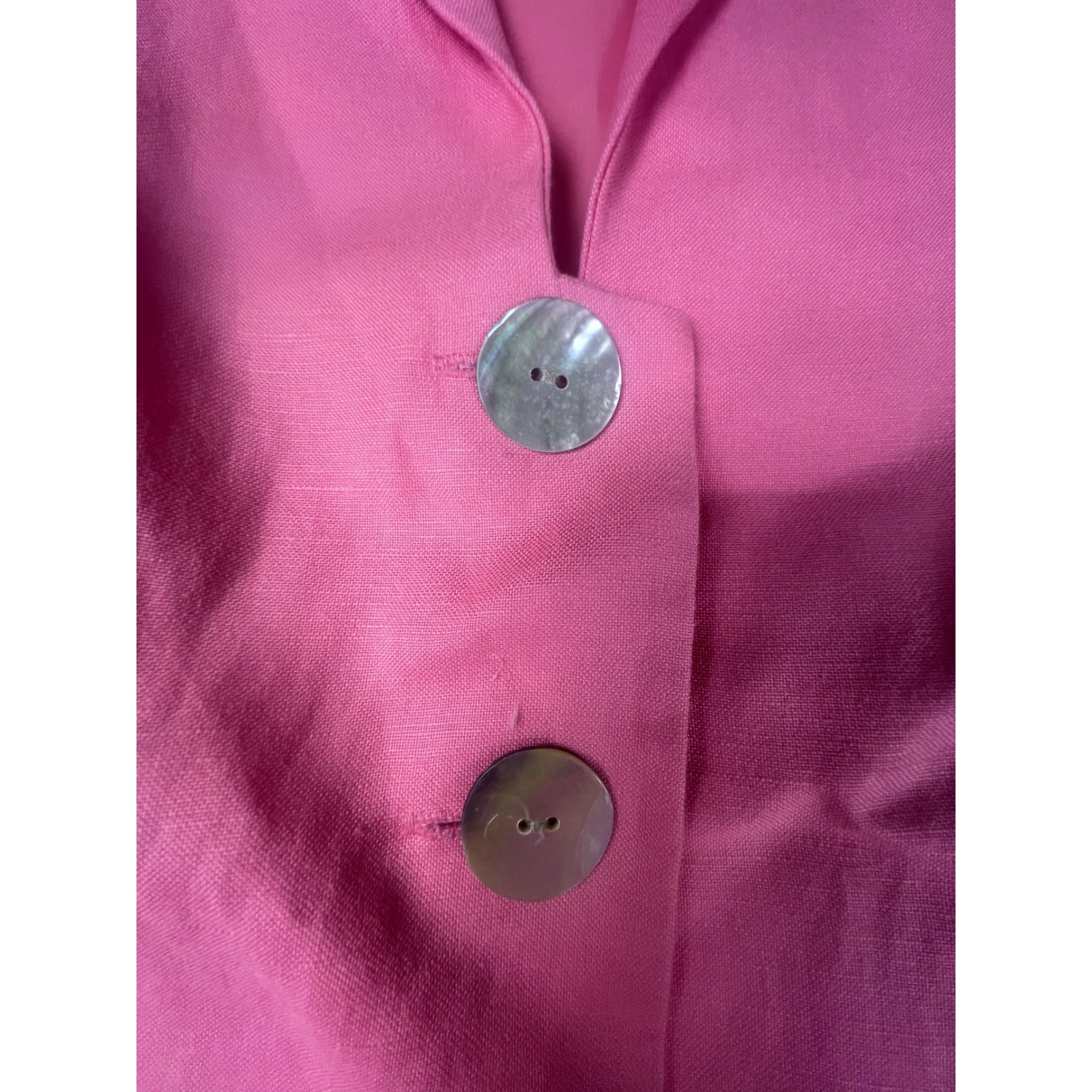 Coldwater Creek Pink Linen Blend Button Front Maxi Dress Sleeveless Petite 8 P8