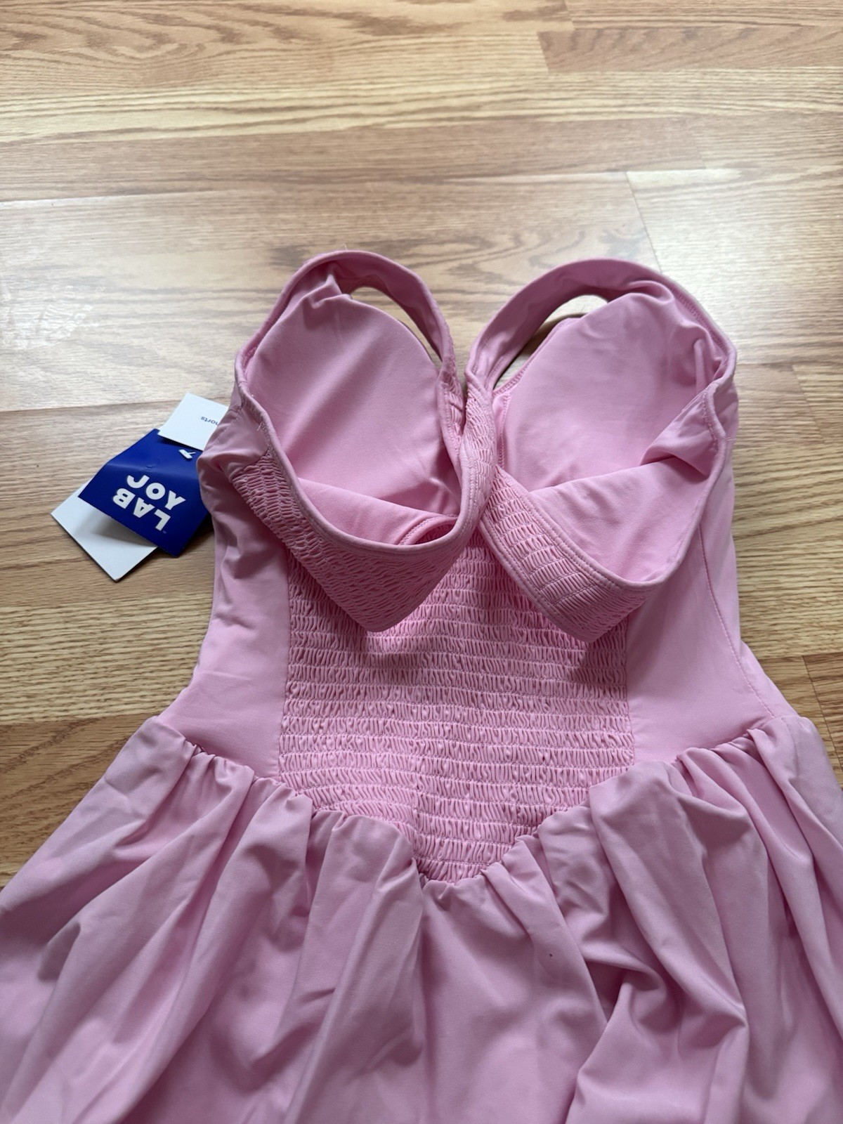 LAB JOY Pink Athletic Dress Built-In Shorts Smocked Tennis Golf Dress NWT