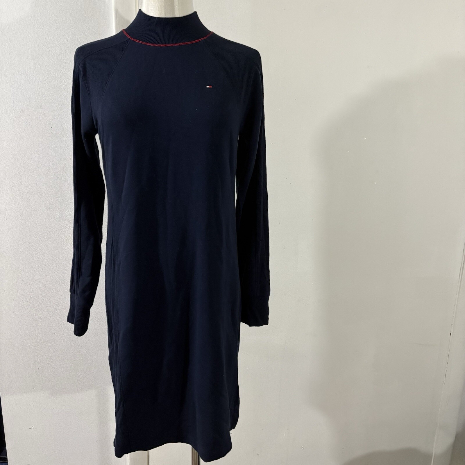 Tommy Hilfiger Women’s Mock Turtle Neck Dress Dark Blue Navy Size XS Ultra Soft
