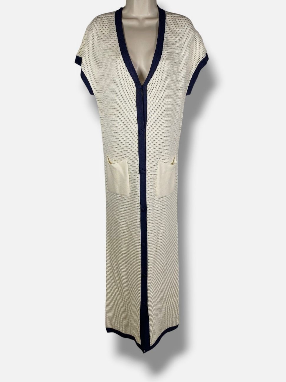 Eres Women’s Ivory Chavire Knit Maxi Cover-Up Dress Size S