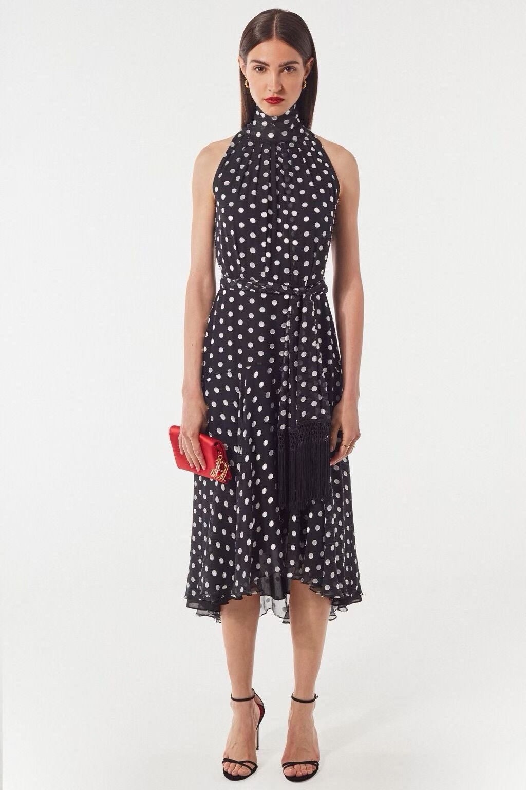 carolina herrera polka dot Midi Dress Size 10