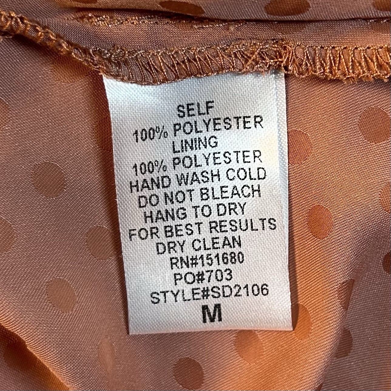 STORIA Ruched Ruffle Mini Dress Women’s M Rust Polka Dot Sleeveless V Neck