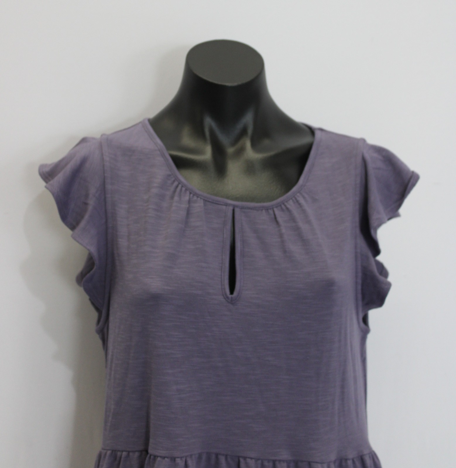 Nine Britton Women’s Petite Louisa Flutter Sleeve Dress EH6 Purple Large NWT