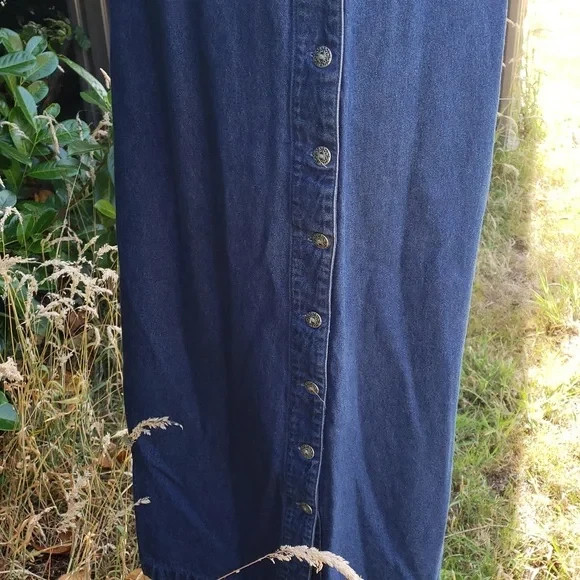 BluE J. Denim Sleeveless Maxi Dress with Fish Motif Made In Sri Lanka Size Med