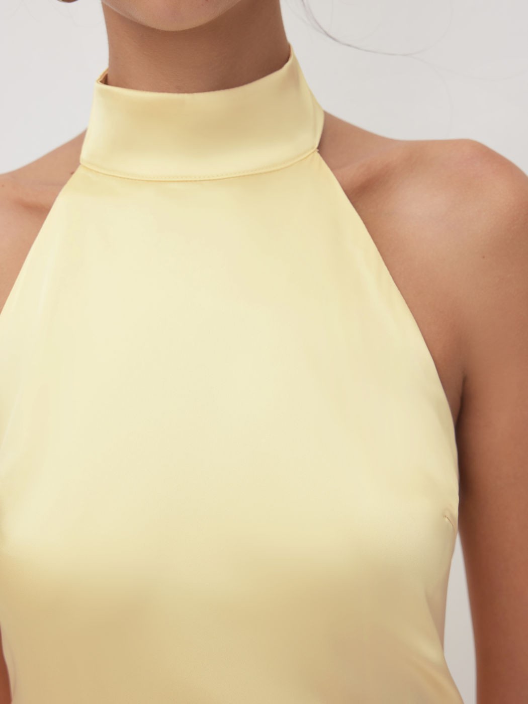 Cowl Neck Solid Glitter Ruffle Hem Maxi Dress