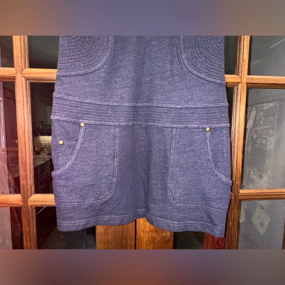 EUC Juicy Couture Size Medium Dark Blue Denim Overall Dress