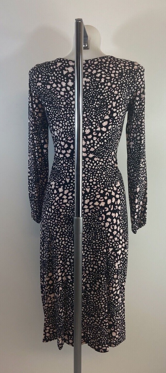 Ladies Ex Wallis Black Animal Print Dress Size 8 10 12 14 16 18 20