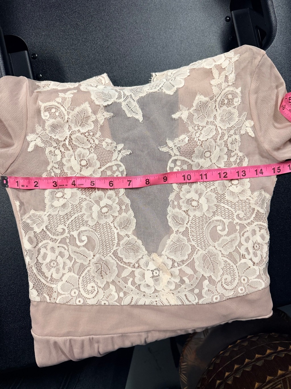 Holy As Hell Blush Lace Open Back Mini Dress Women’s Small Romantic Coquette Cot