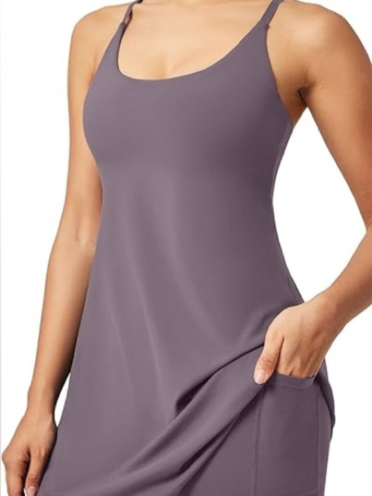 IUGA Mauve Athletic Dress with Built In Shorts Pockets Tennis Golf