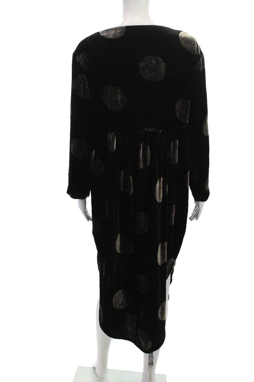 Bitte Kai Rand Women Shift Dress Black Polka Dot Viscose Long Sleeve Size XS