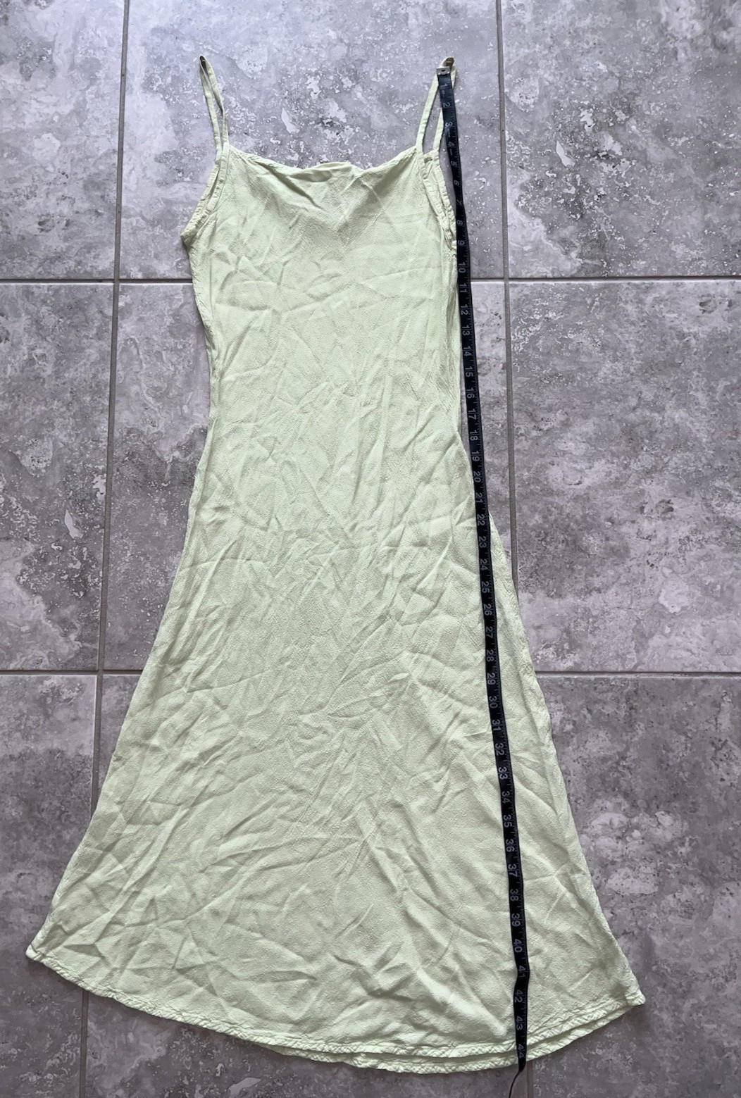 Ghost London Sleeveless Slip Rayon Midi A Line Dress Classy Green S