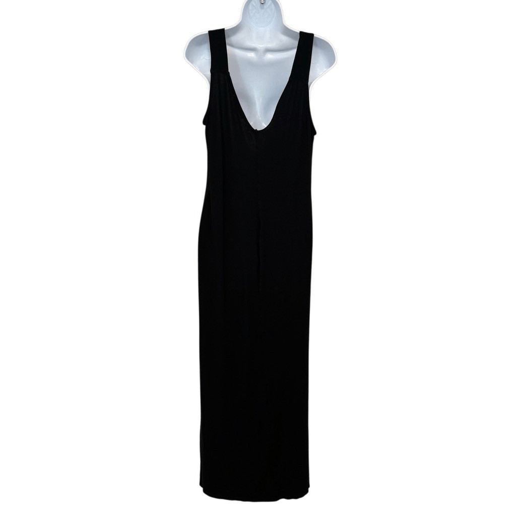 Hand Bleached Green Envelope Celestial Sun Moon Black Maxi Stretch Dress Size L