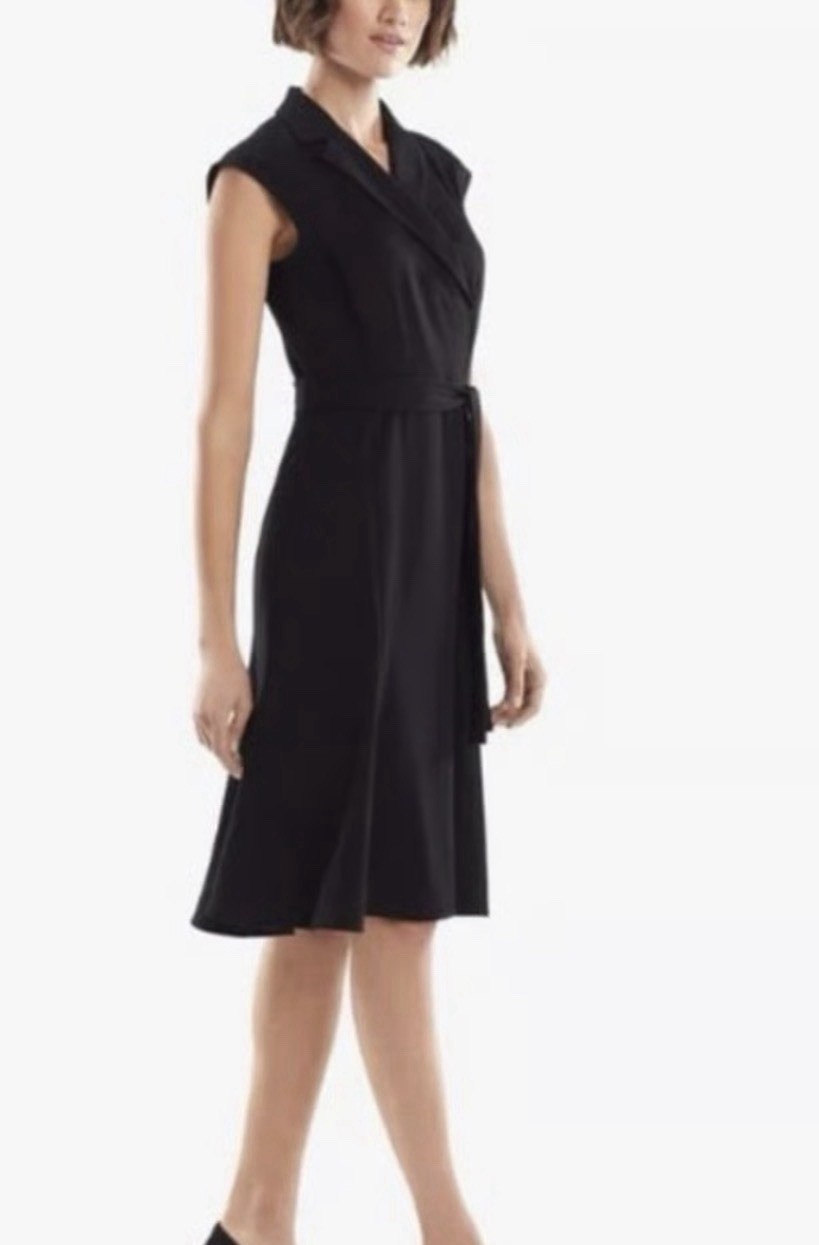 MM Lafleur Isabelle Dress Light Twill Black Women’s Size 8 NEW WITH TAG