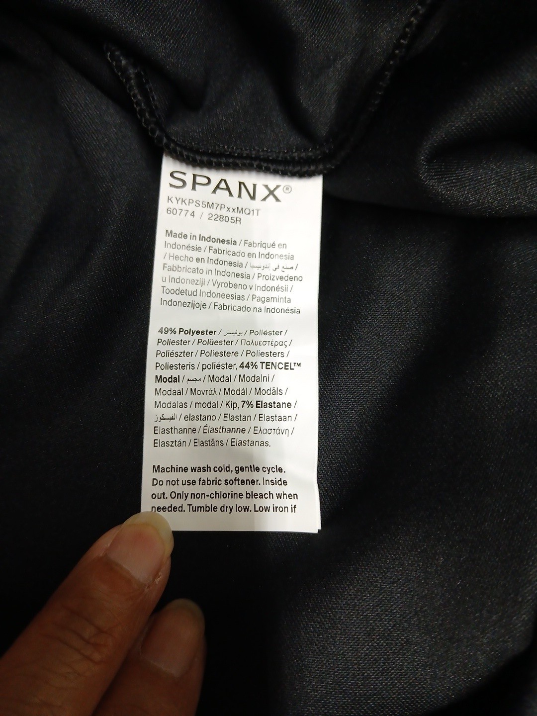 Spanx Collared Tie Waist Midi Dress Modal Knit Very Black Size XLarge
