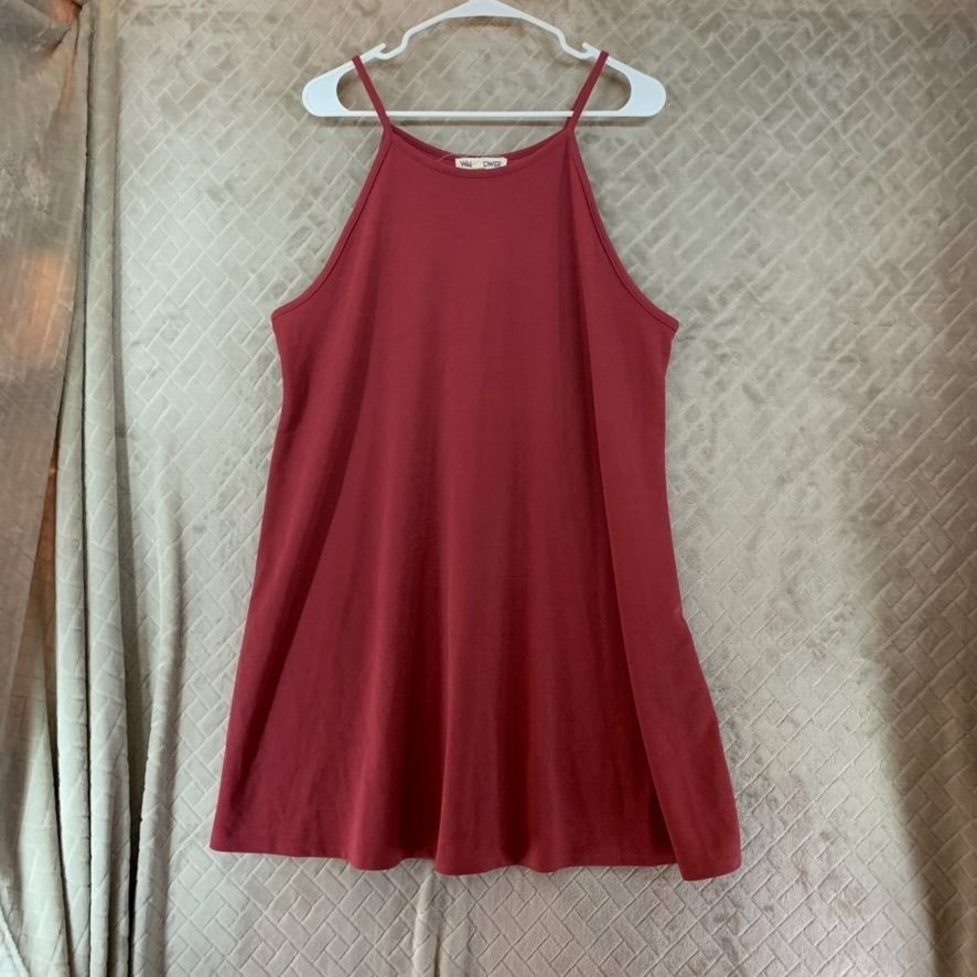 Wallflower Swing Dress Womens XXL Maroon Red Sleeveless Short Mini Minimalist