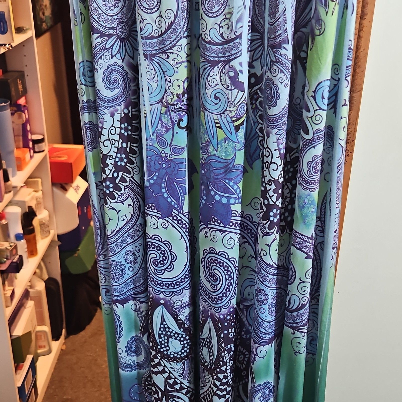 Apt. 9 Women’s Plus 2X Paisley Maxi Dress Blue/Green/Purple Chiffon