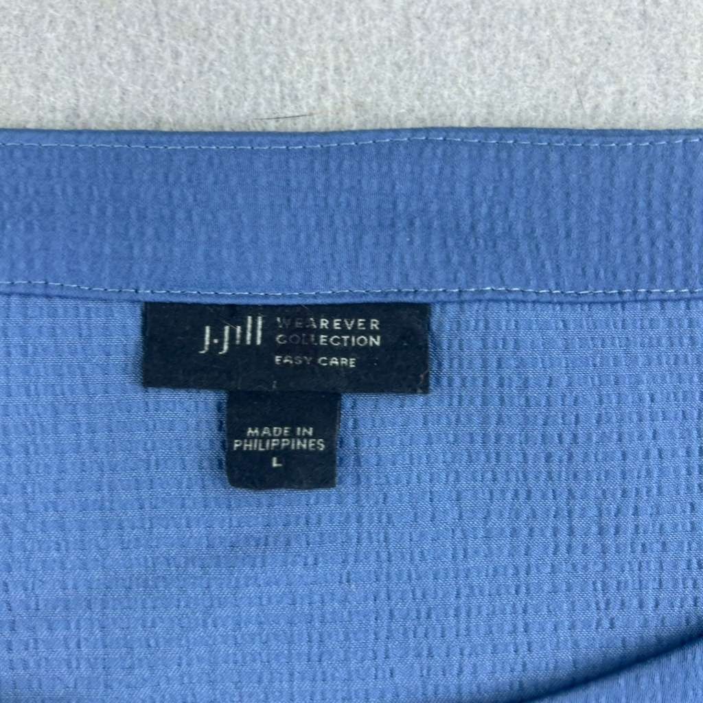 J Jill Dress Womens Large Blue 3/4 Sleeves Easy Care 35″ L Side Slits Kurta Top