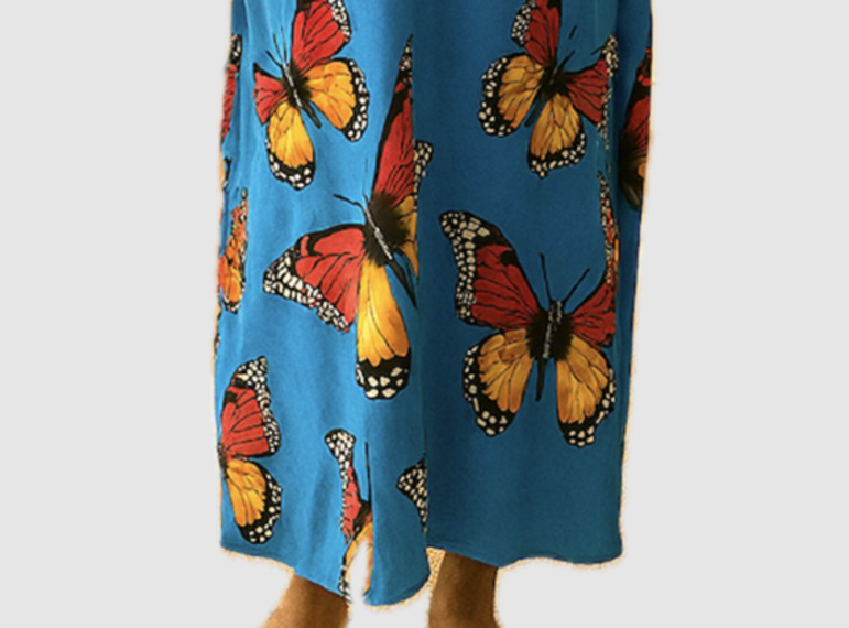 Winlar Caftan Long Micro Butterfly Print