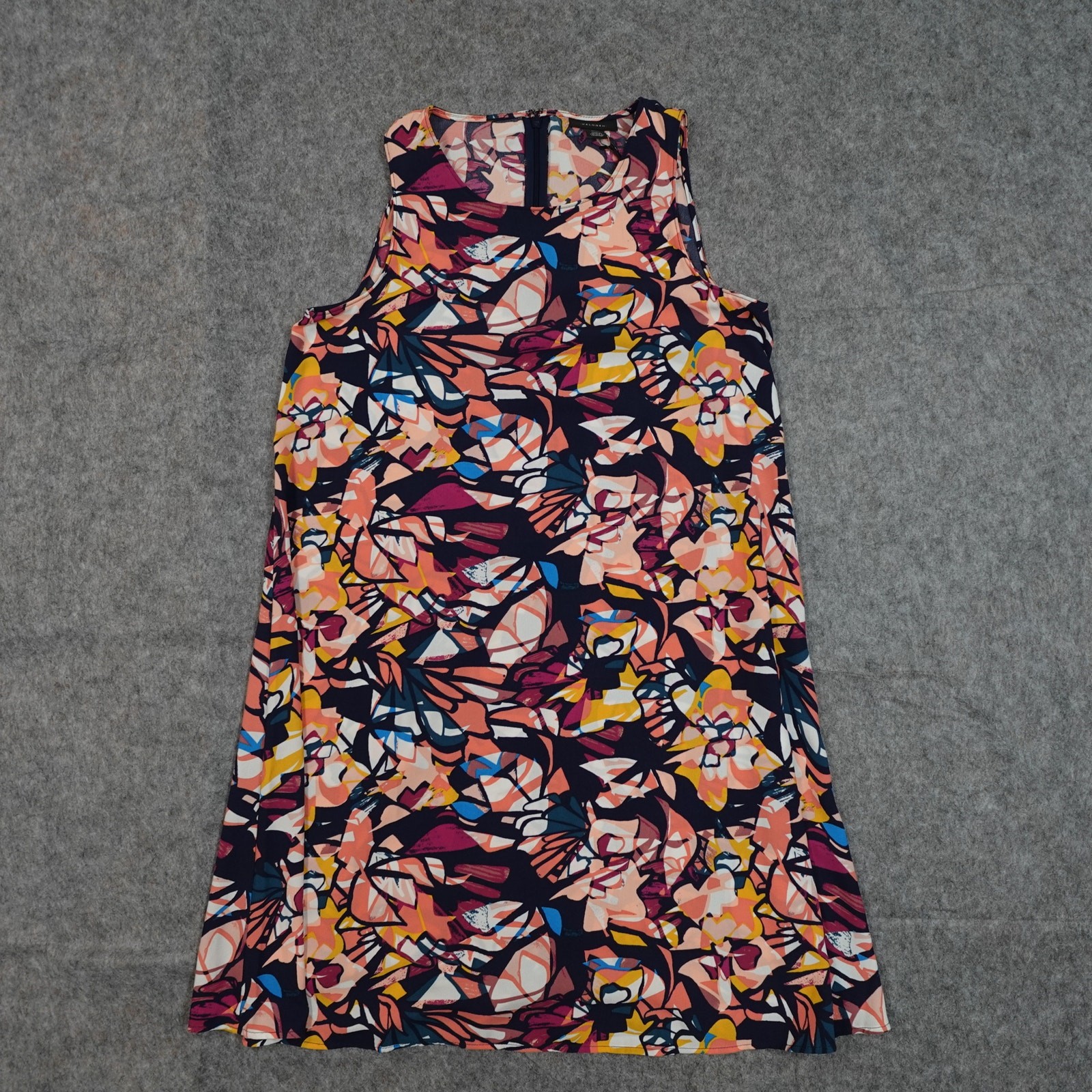 Halogen Dress Womens Extra Small Petite Shift Tropical Floral Navy Stretch Mini