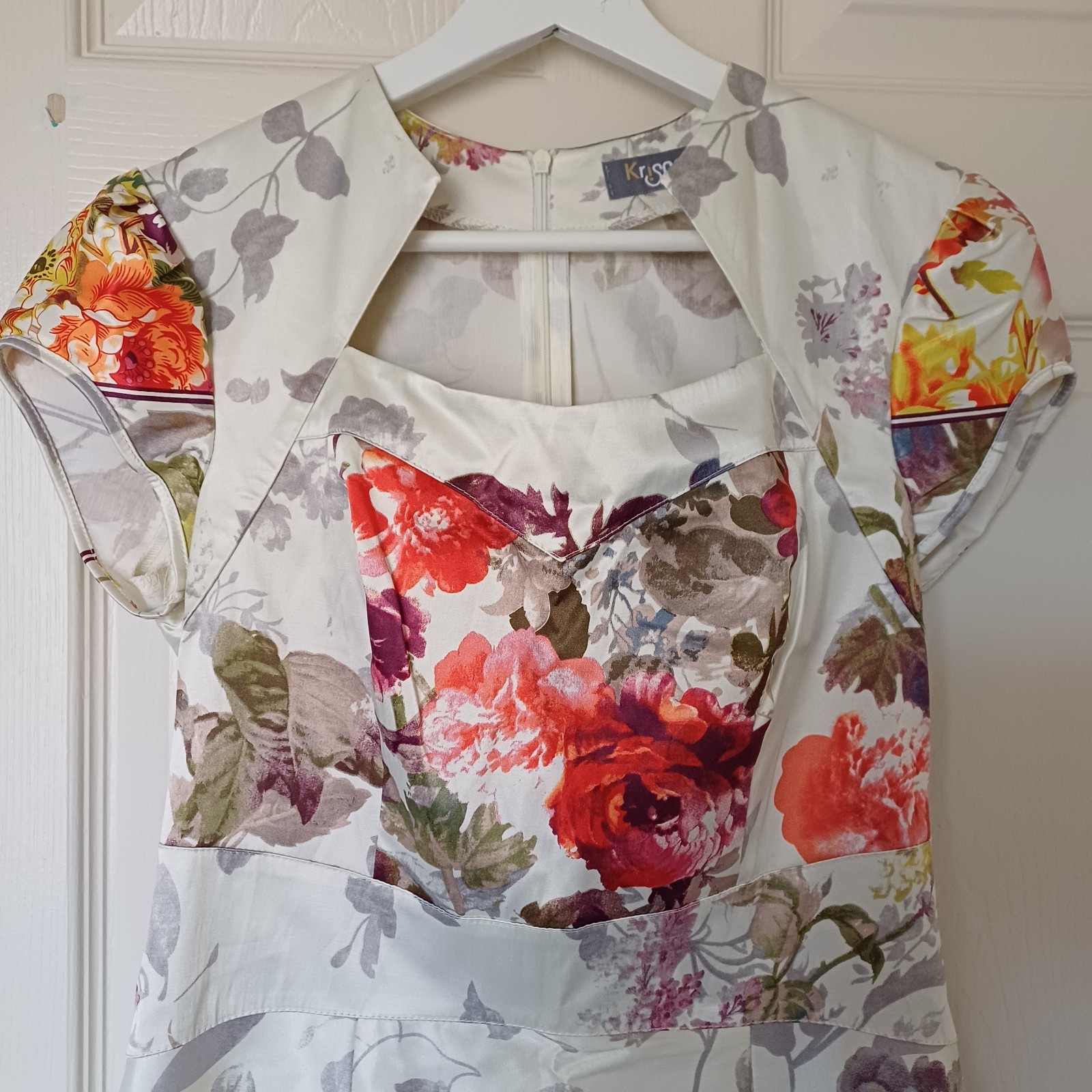 Chinese style sheath dress Floral pattern Viscose/poly Size Small