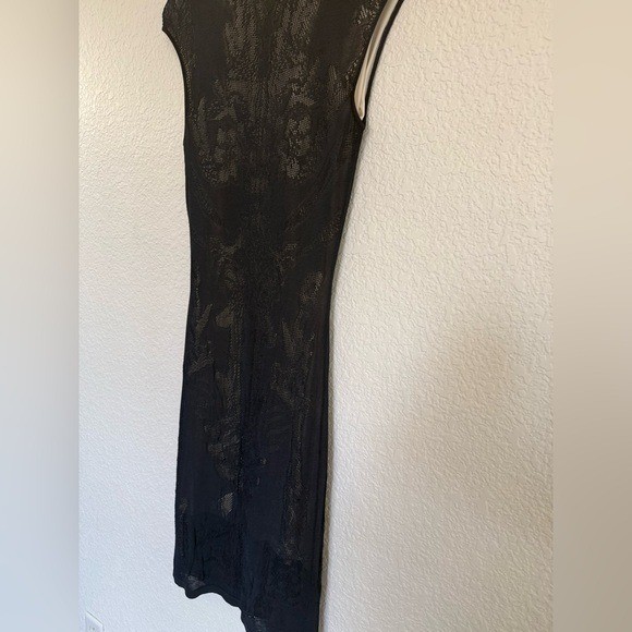 Elegant Deep Navy Lace Sheath Dress | Cap Sleeve Illusion | Fully Lined