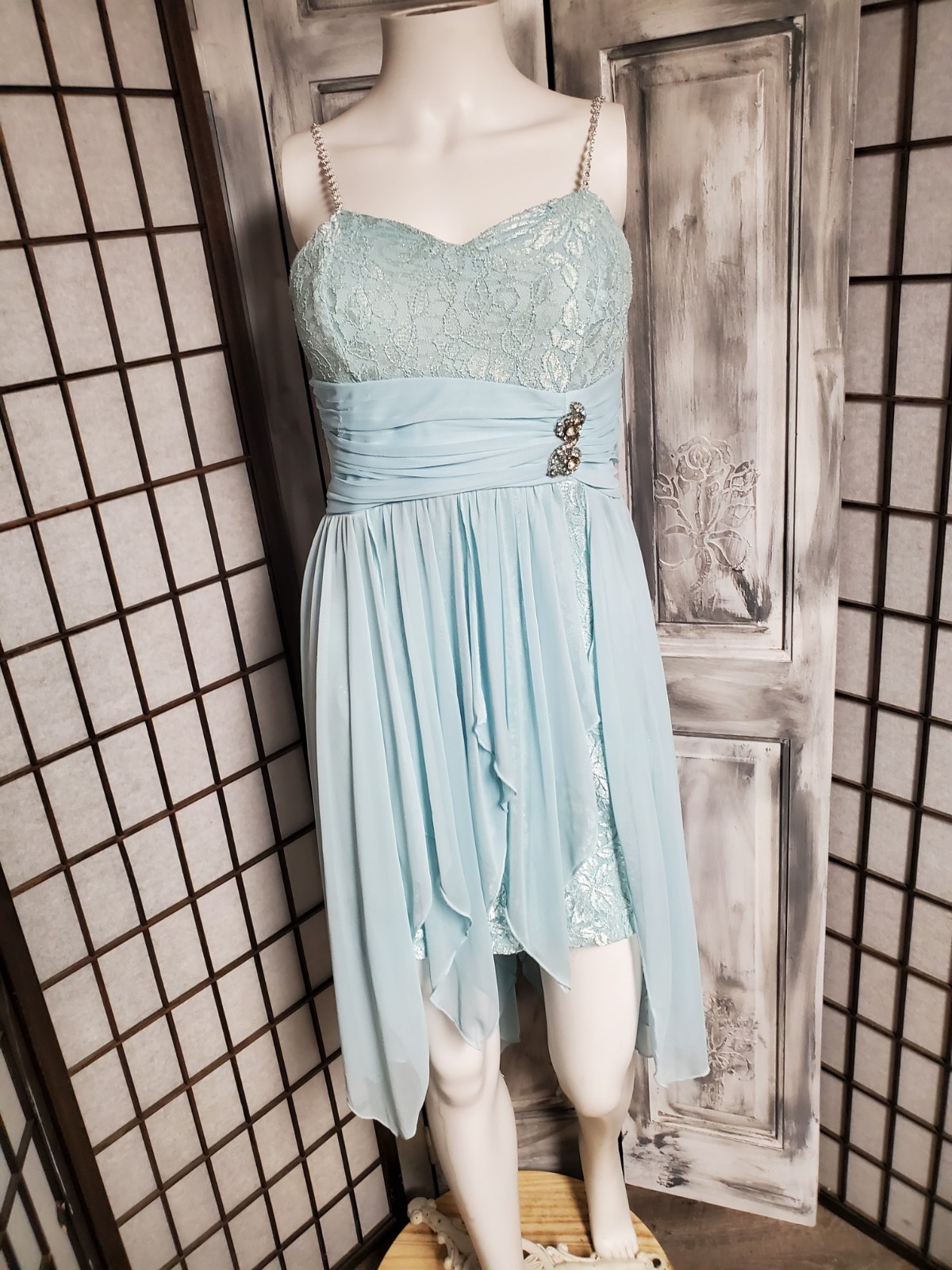 PXS Sequin Hearts pixie Hem Chiffon Party Prom Clubbing Dress Ethereal Nicks