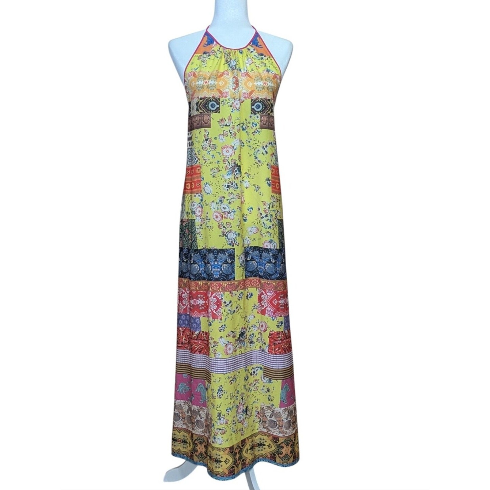 Clover Canyon Halter Neck Boho Maxi Dress Size Small