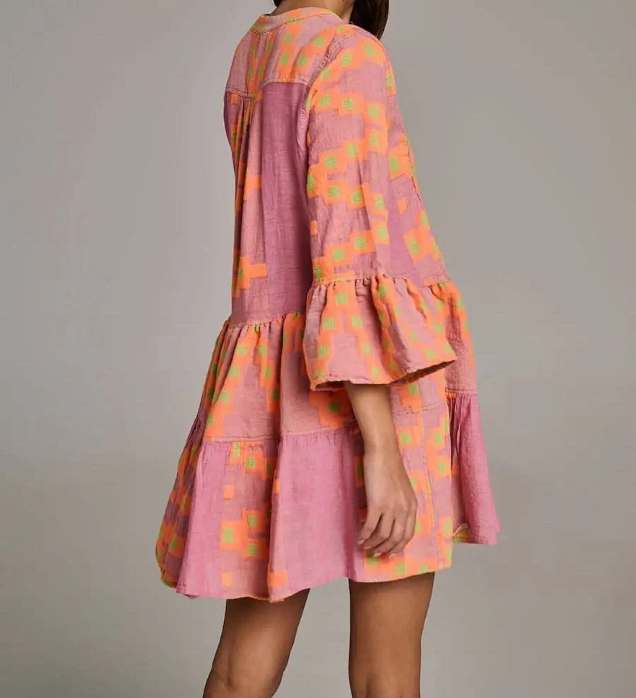 Devotion Twins Anthropologie Tunic Midi Short Dress Ella Boho Boutique SzXS Pink