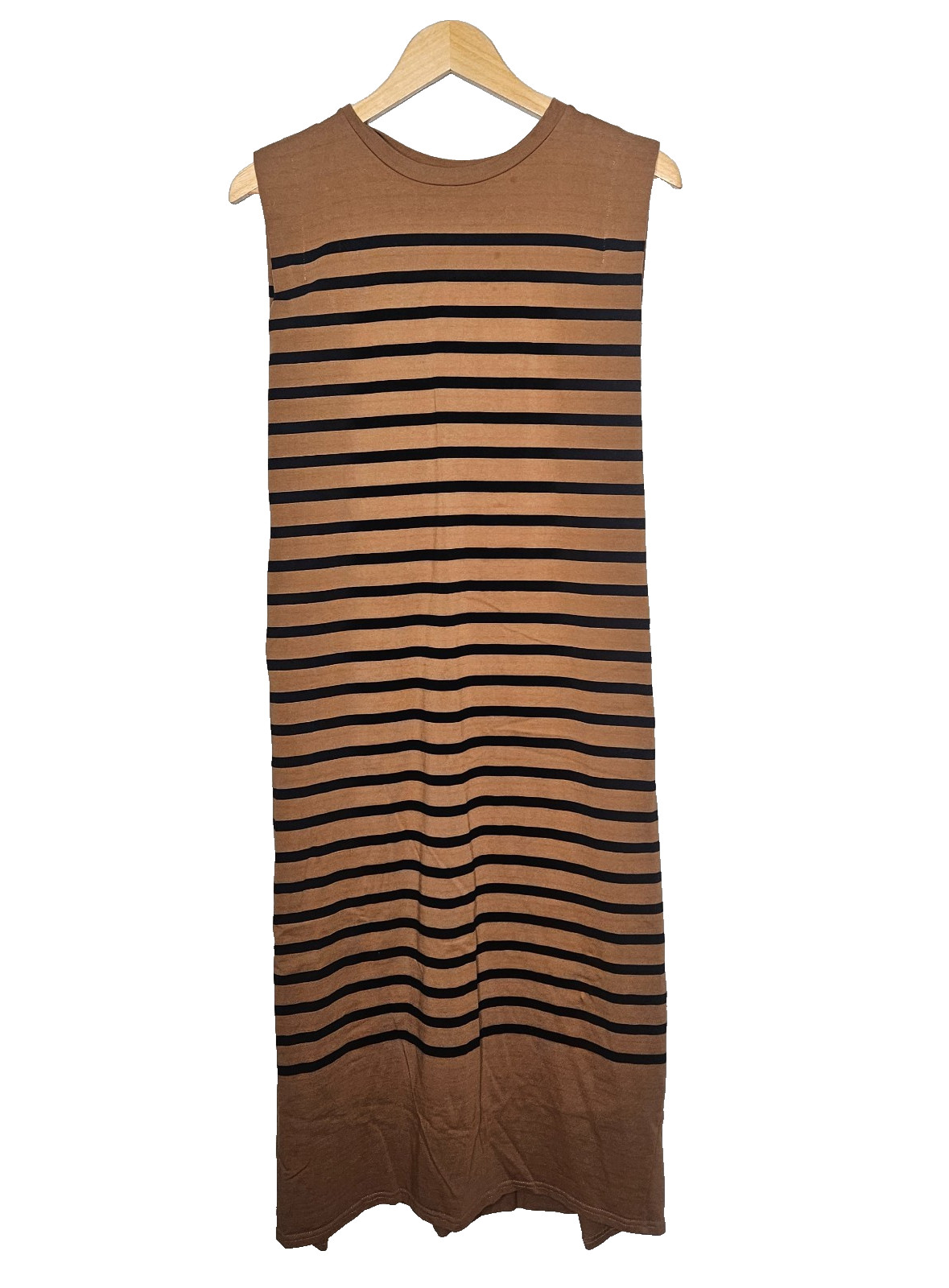 JOURNAL STANDARD Relume Maxi Dress M Sleeveless Brown Blue Striped 100% Cotton