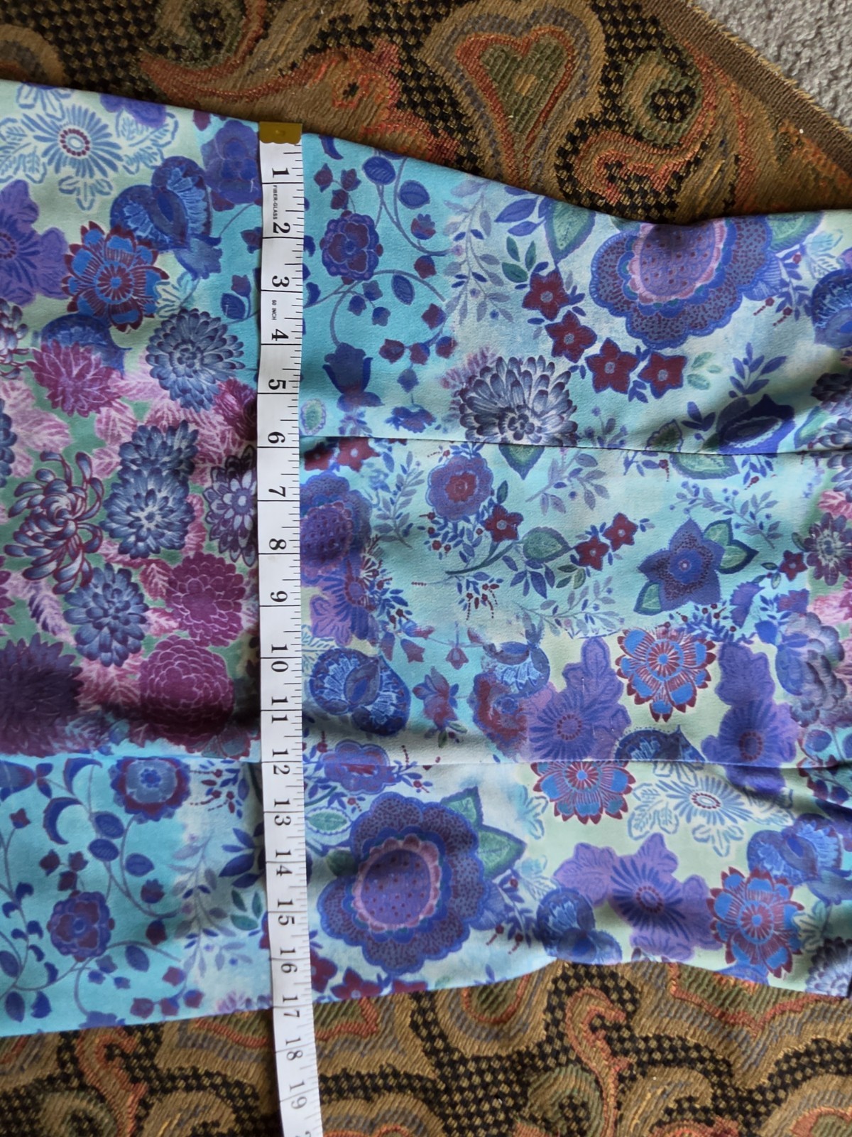 Y2K My Michelle Blue Purple Bright Retro Floral Artsy Shift Mini Dress Size 3/4