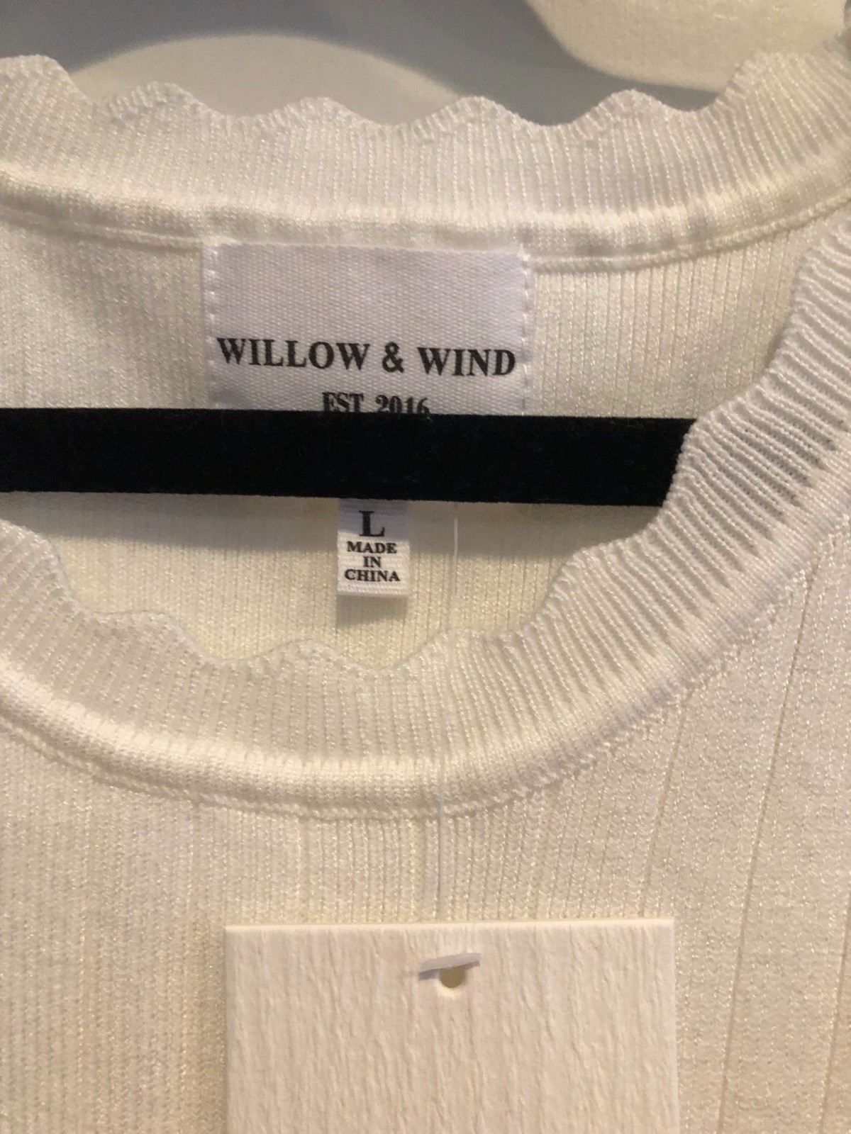 NWT Willow & Wind White Knit Sleeveless Fit and Flare Mini Dress – Size Large