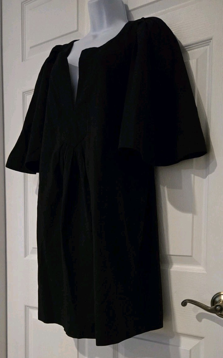 Pomander Place By Tuckernuck Black Pleated Flutter Sleeve Swing Dress Sz XXL