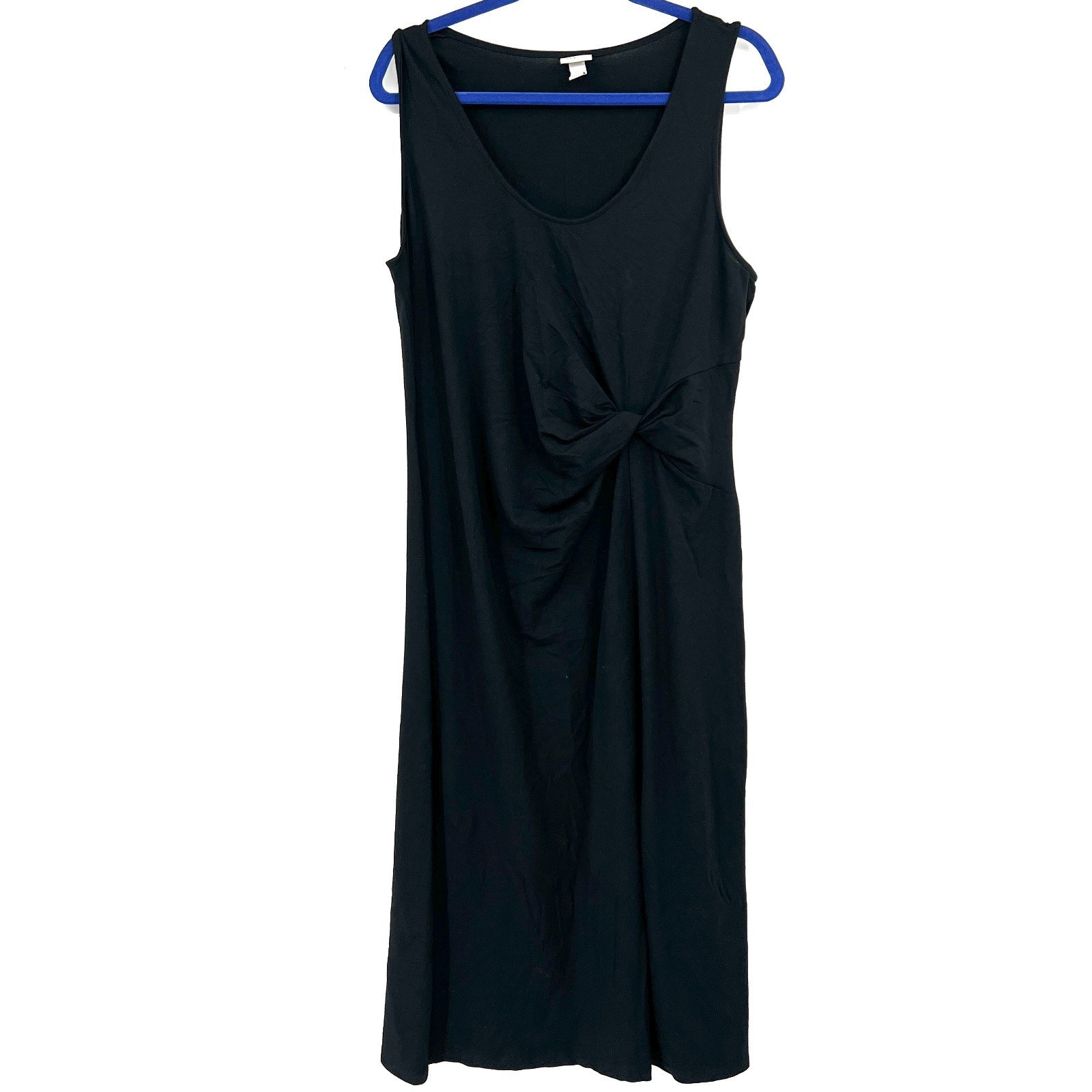 NWOT A New Day tank t-shirt dress knot twist front black casual comfy XL