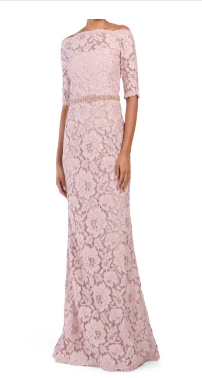 NWT TERI JON Off The Shoulder Lace Gown 10