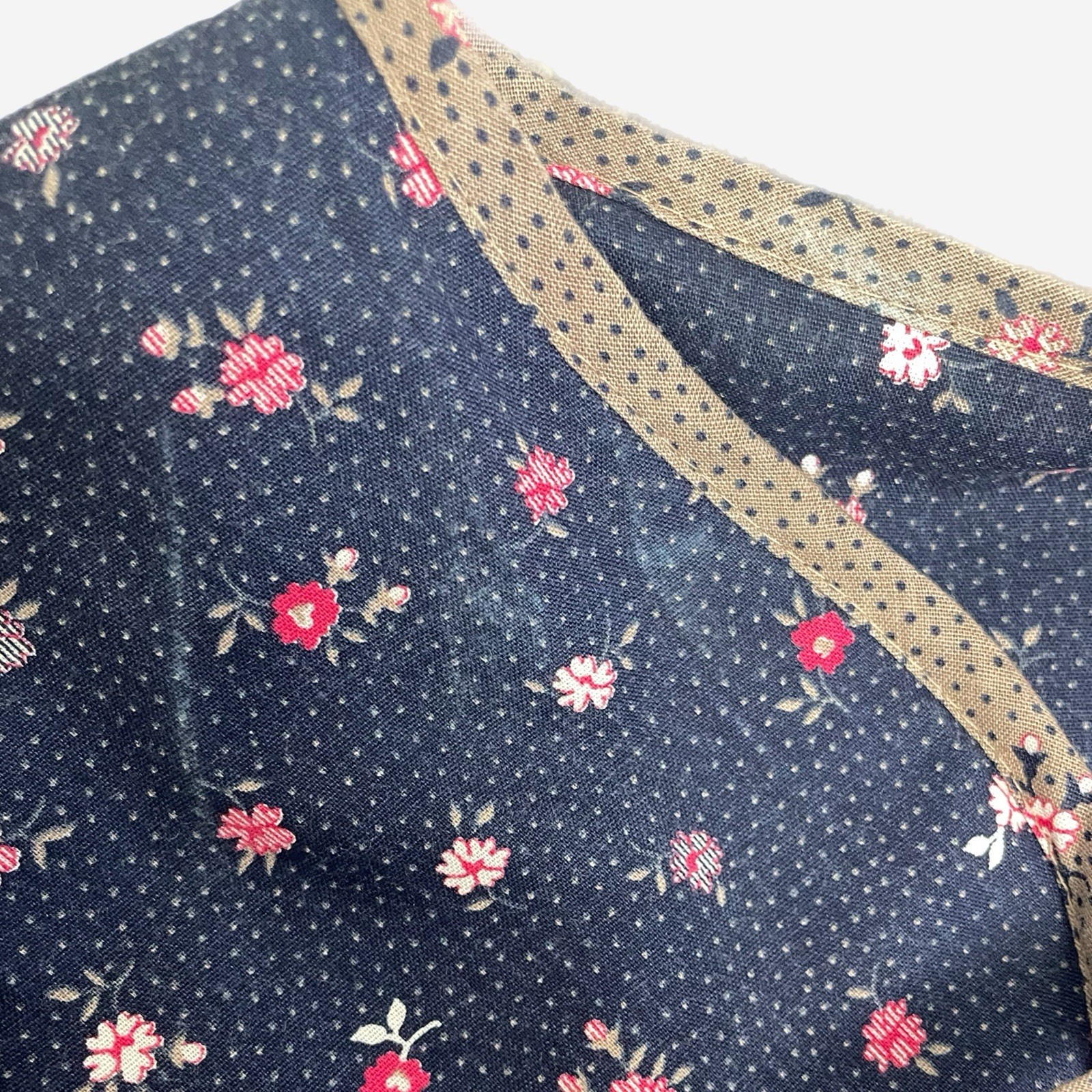 Vintage 60s/70s Two Ems Prairie Mixed Ditsy Floral Ruffle dress Cottagecore M/L