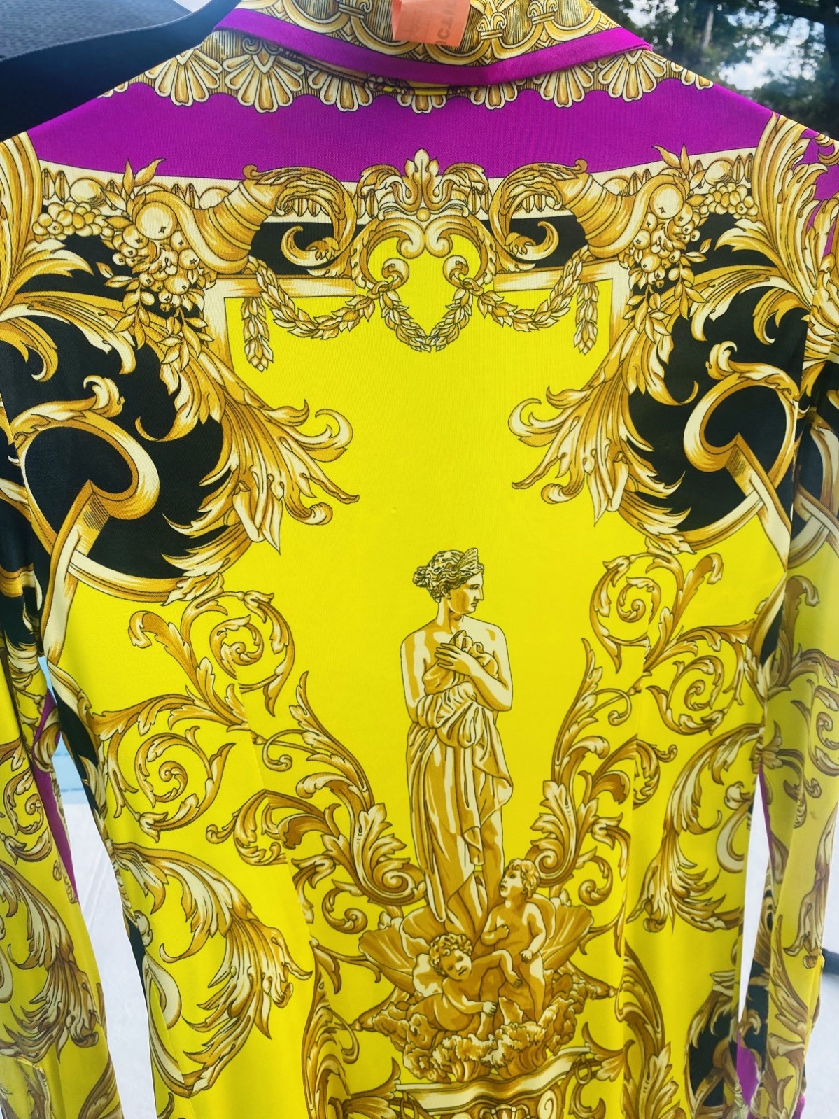 Gianni Versace Long Multi Color Button down long sleeve Dress made in Italy 40