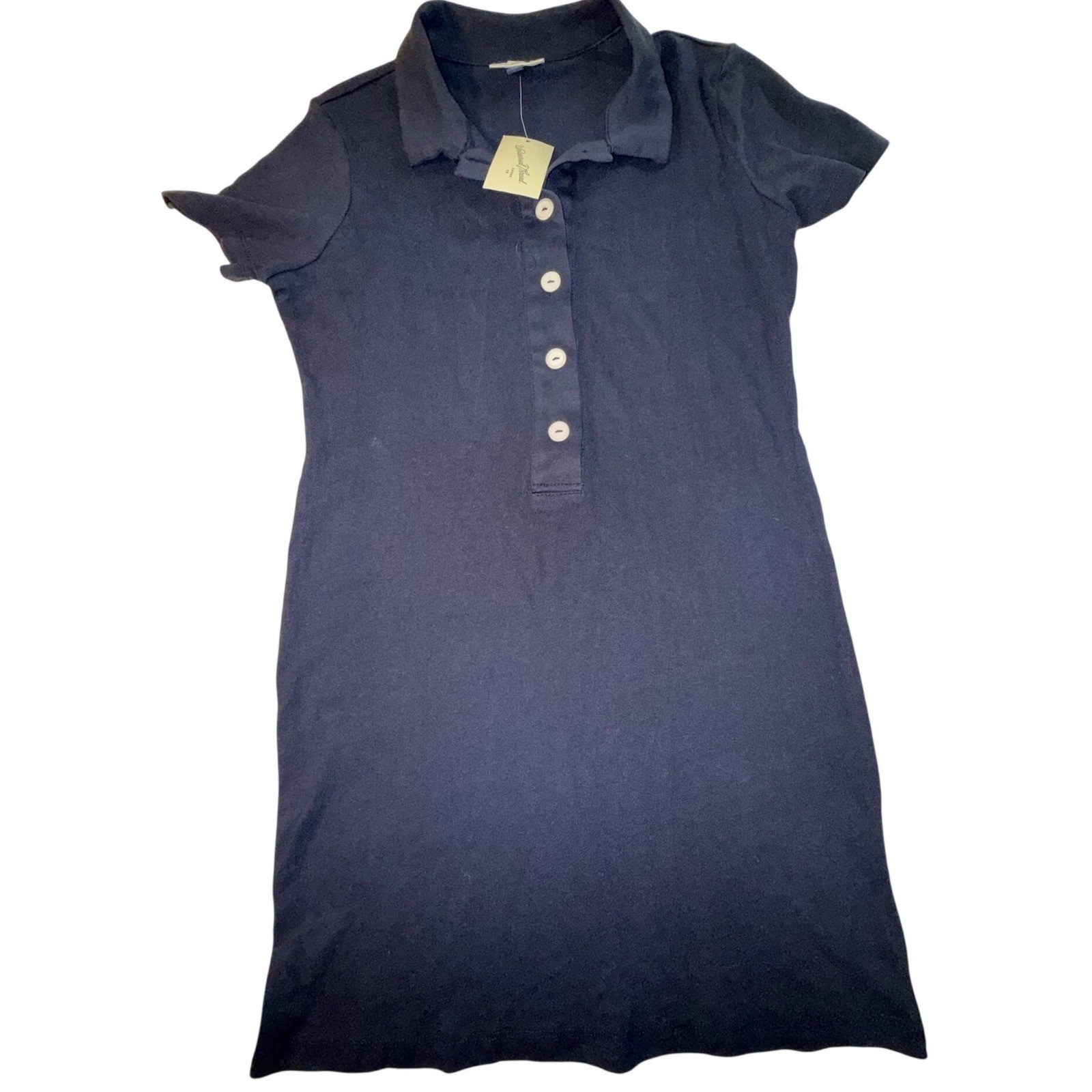 Universal Thread Women’s Navy Blue Polo Mini Dress Short Sleeve Cotton Blend S