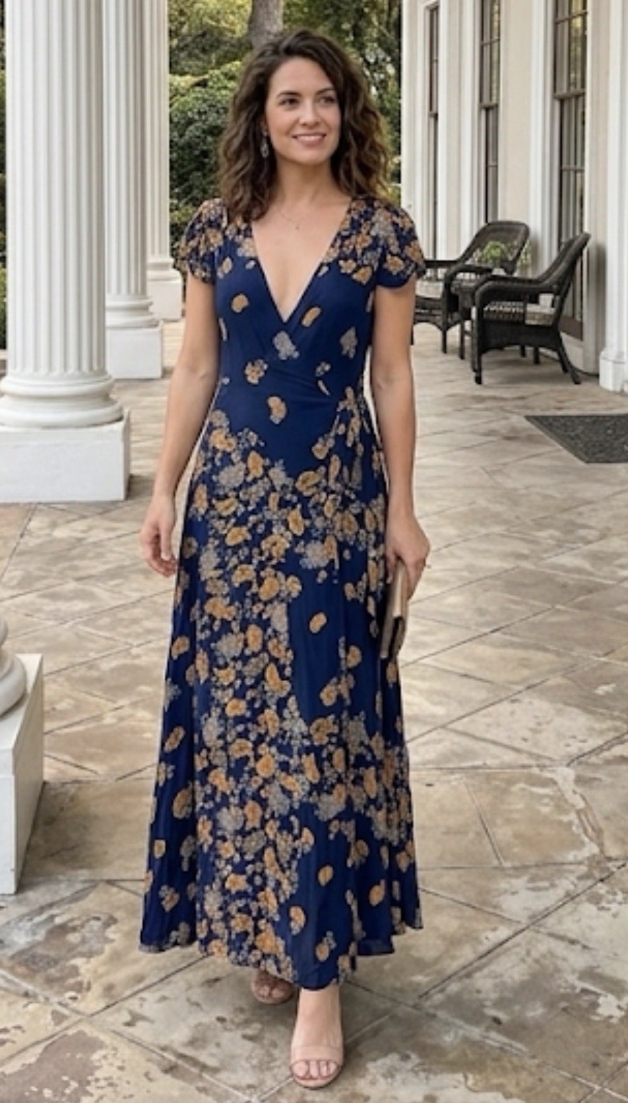 Free People Maxi Dress Sz S/4/6 Gorgeous Jess True Wrap Blue Boho Gypsy V Neck