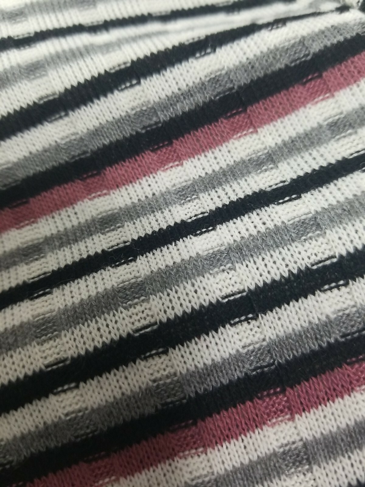Iris Basic Womens Pencil Dress Pink Black White Striped Size M Comfortable