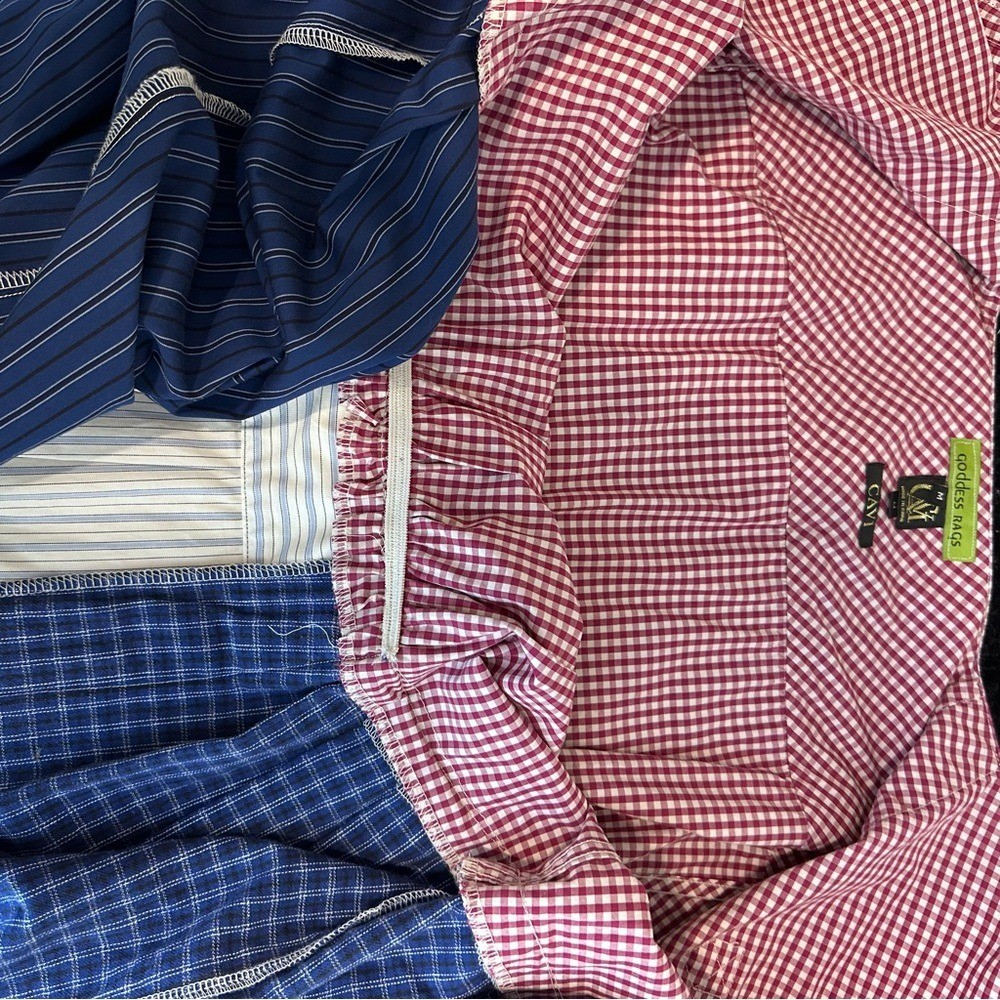 Goddess Rags Artist Made Upcycled Shirtdress Sz M Gingham Patchwork Textile