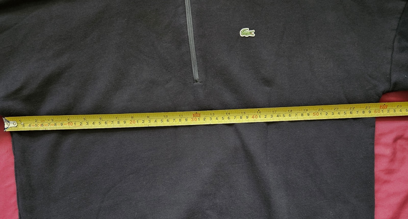 Lacoste Oversized 1/4 Zip Jacguard jumper Dress Womens Size 44