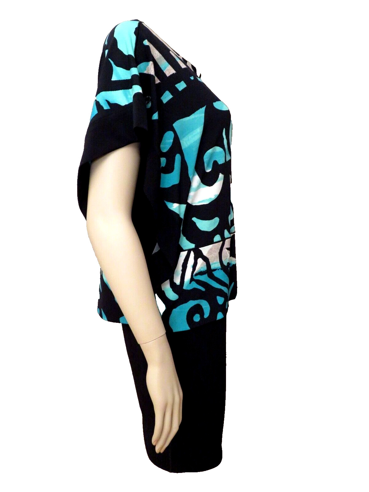 Eva Varro Blouson Knit Tunic Dress M S Kimono Sleeve Two Layers Oversized Fairy