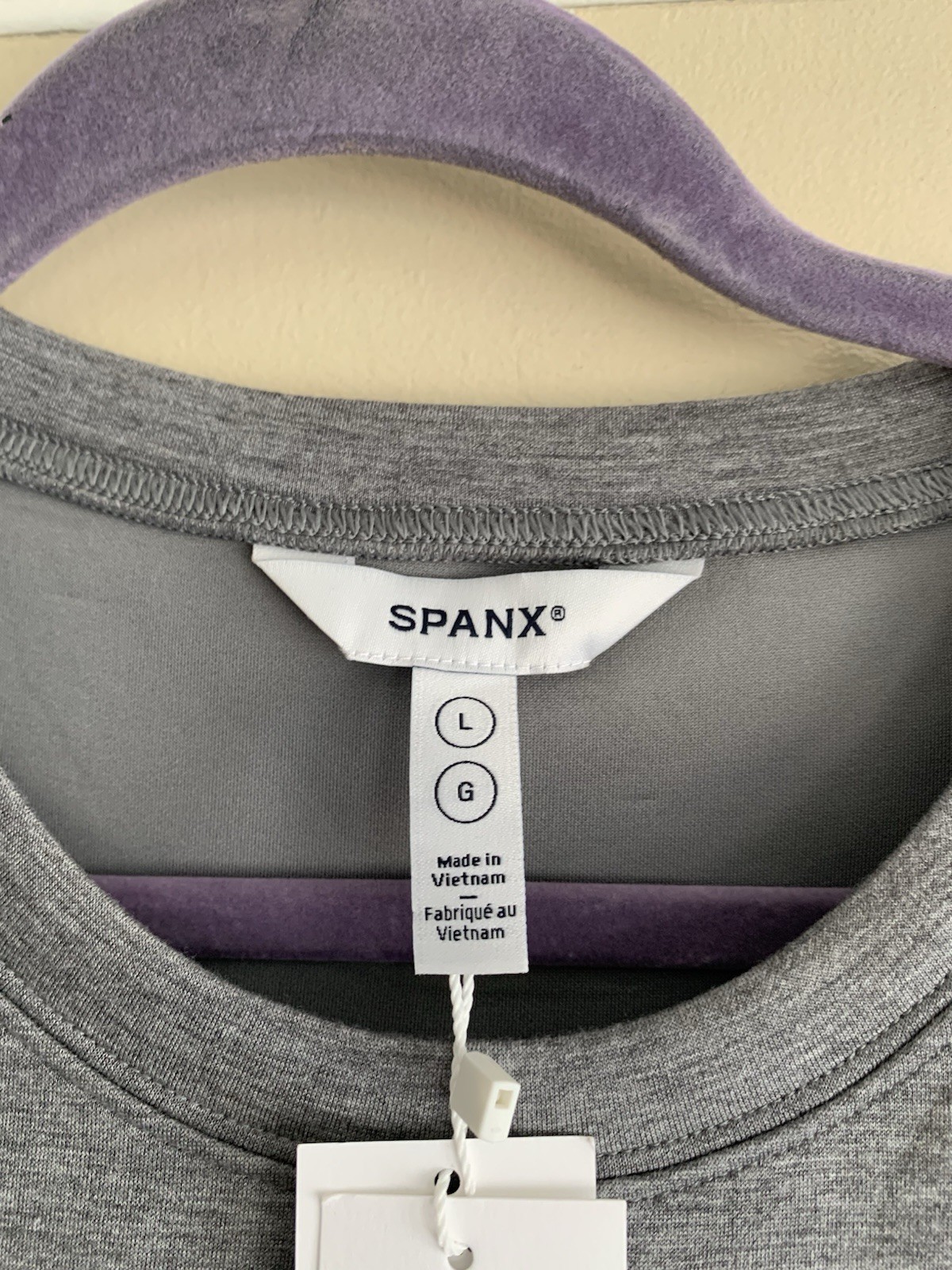 Spanx Air Essentials Heather Gray Crew Neck Dress Sz.L Sporty Luxurious Comfort