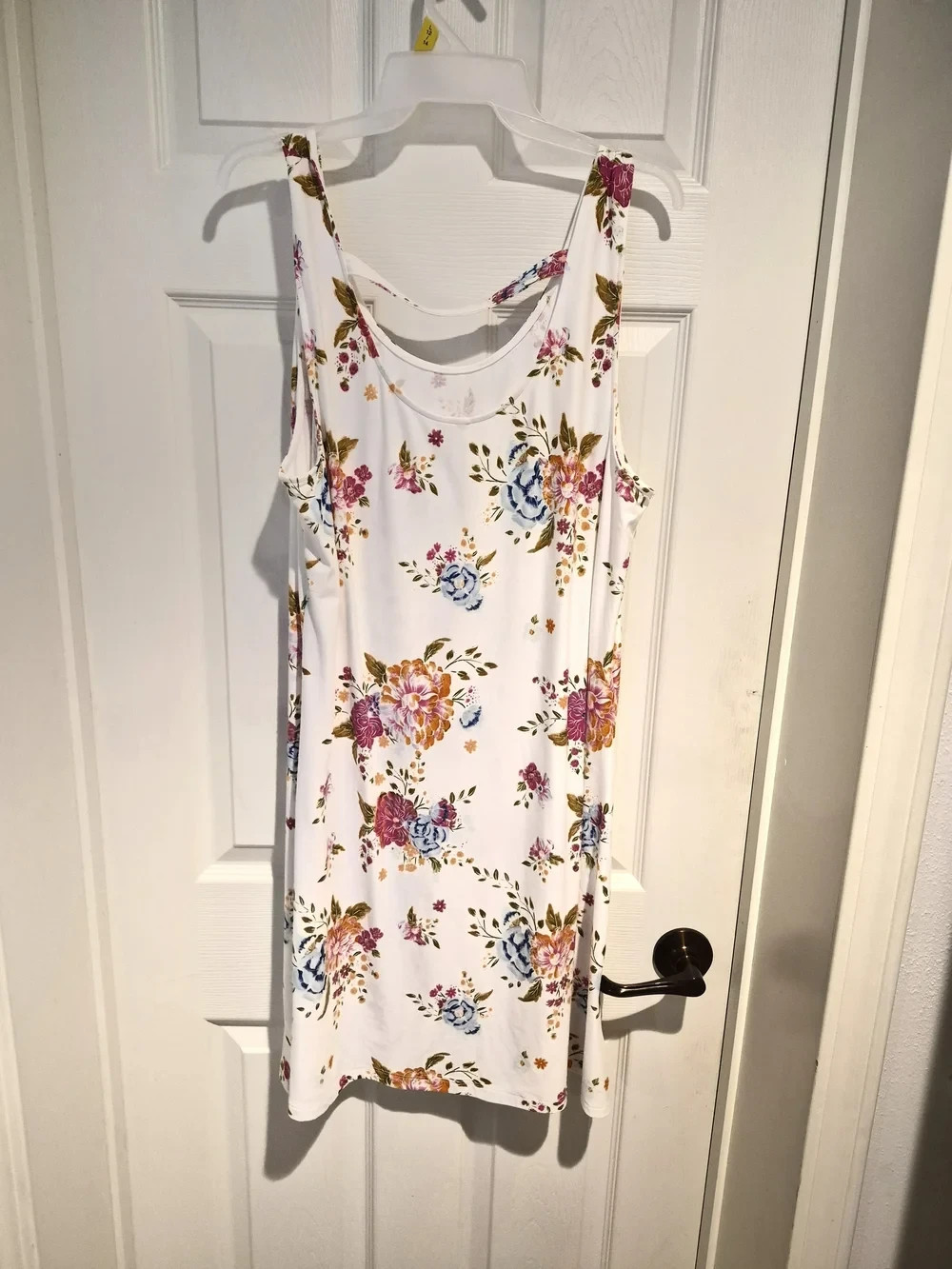 Mudd White Floral Mini Dress with Pink, Blue & Gold Blooms XXL Juniors
